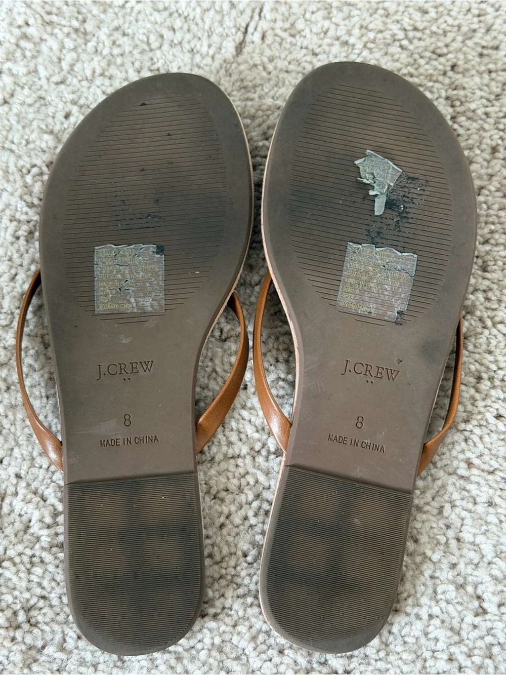 J. Crew Brown Leather Thong Sandals